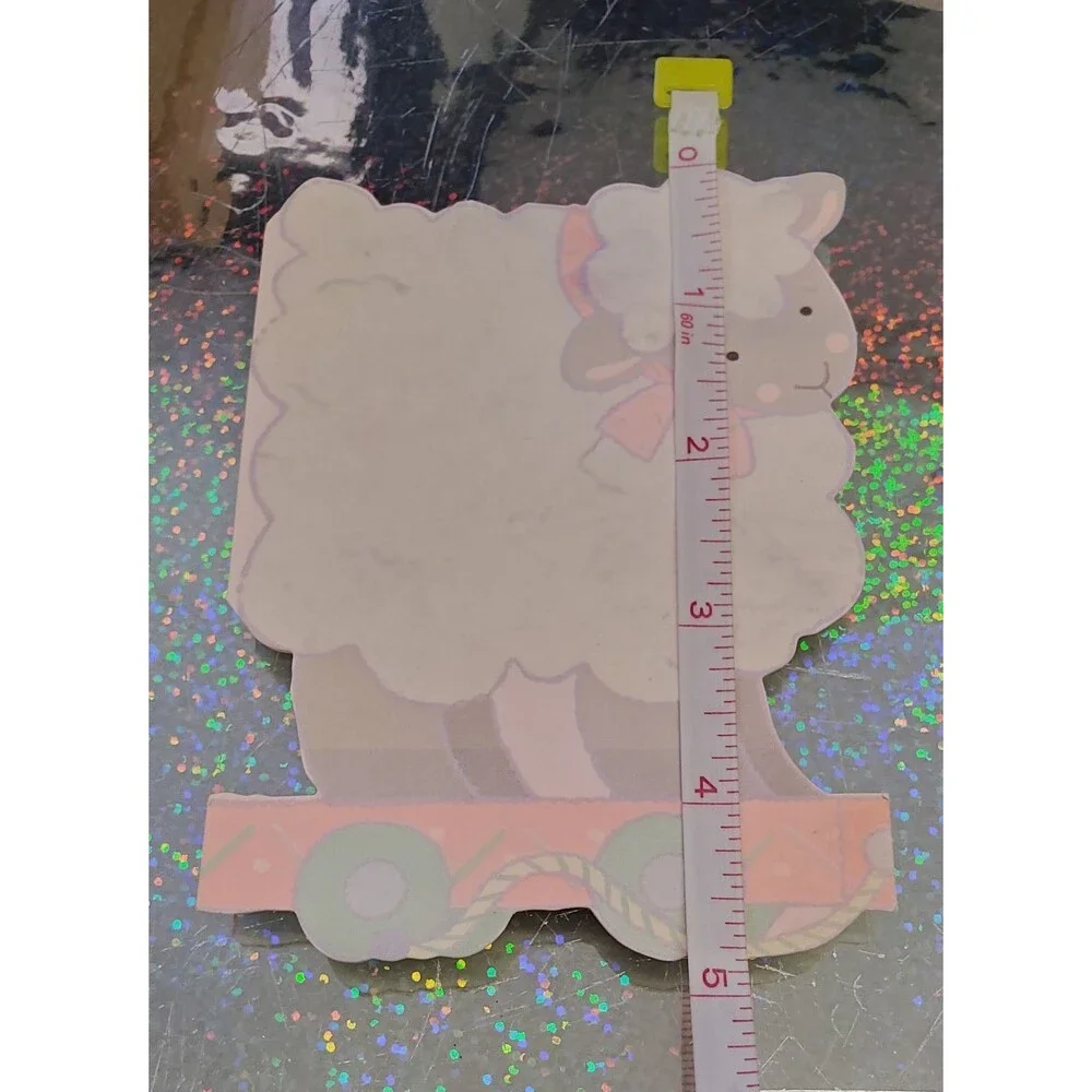 Vtg Birth Announcements Set Of 5 Lamb Pull Toy Baby Girl Hallmark Cards Unused